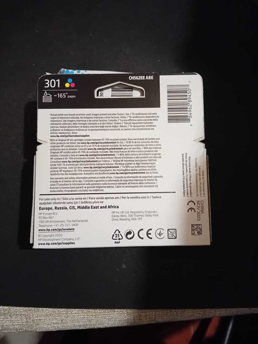 2x HP tinteiros 301 tri colour