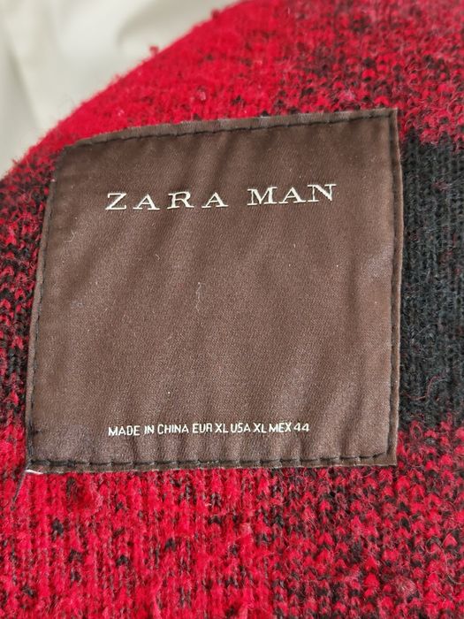 Пальто Zara красное мужское XL Дафлкот 52-54 осень-весна винтаж