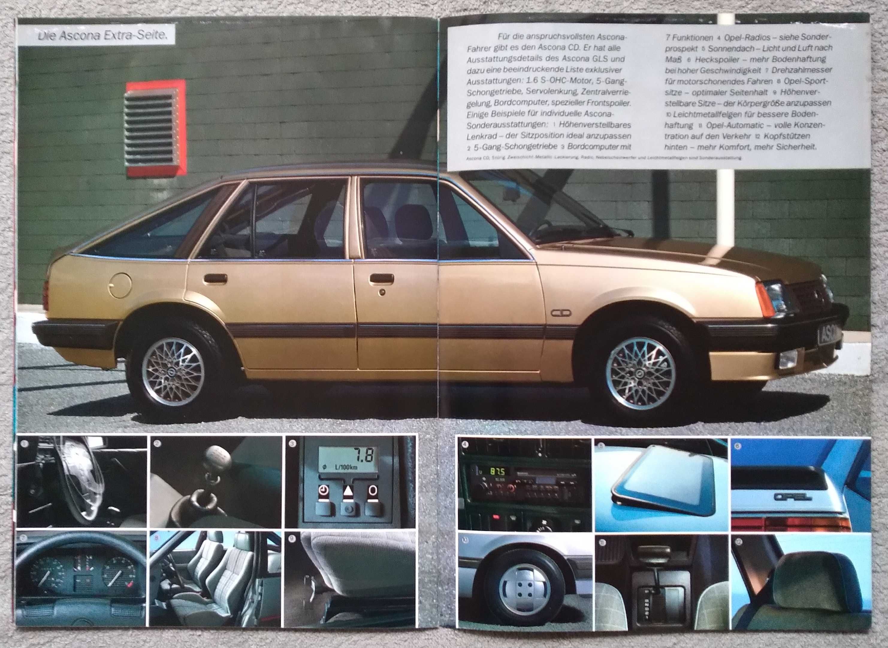 Prospekt Opel Ascona rok 1985