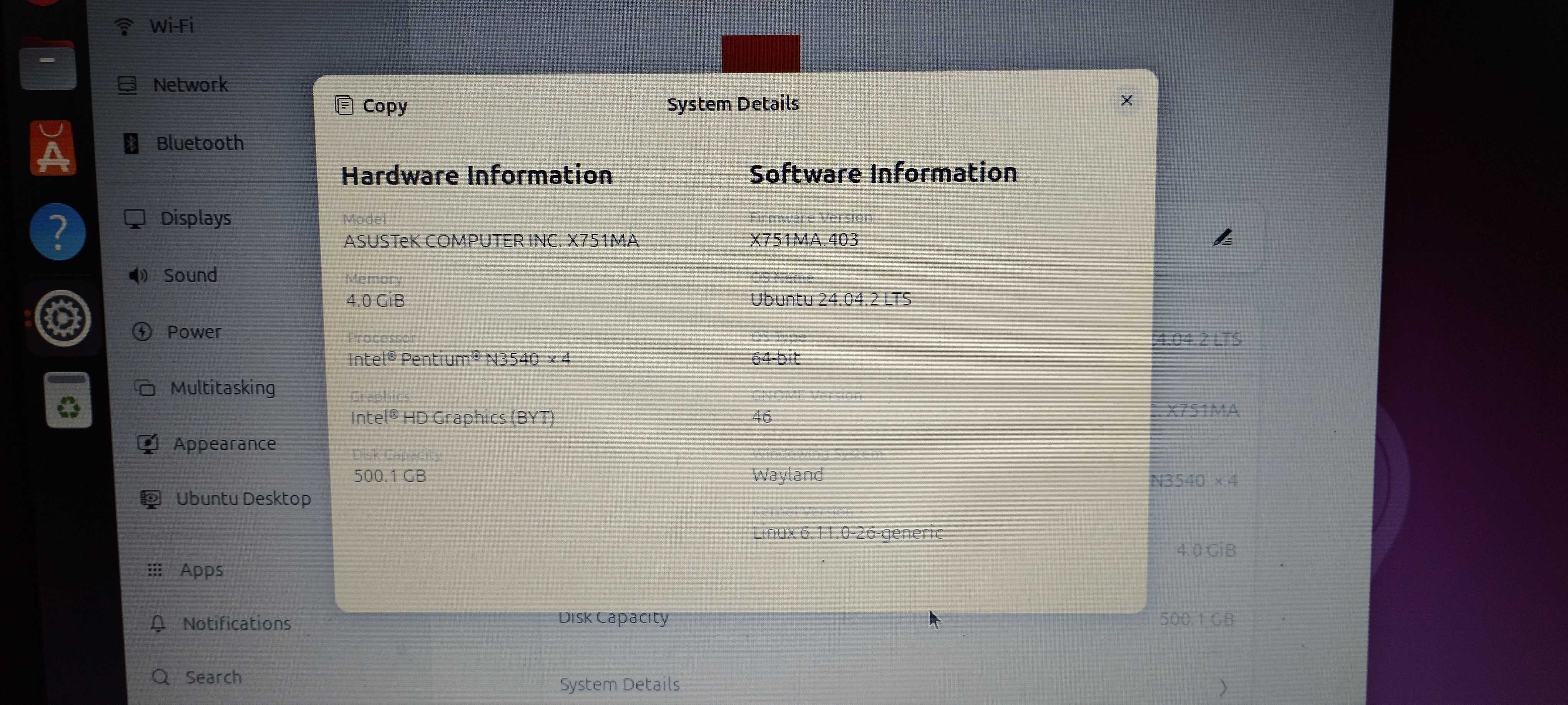 Portátil ASUS 17" F751M 4GB 500GB