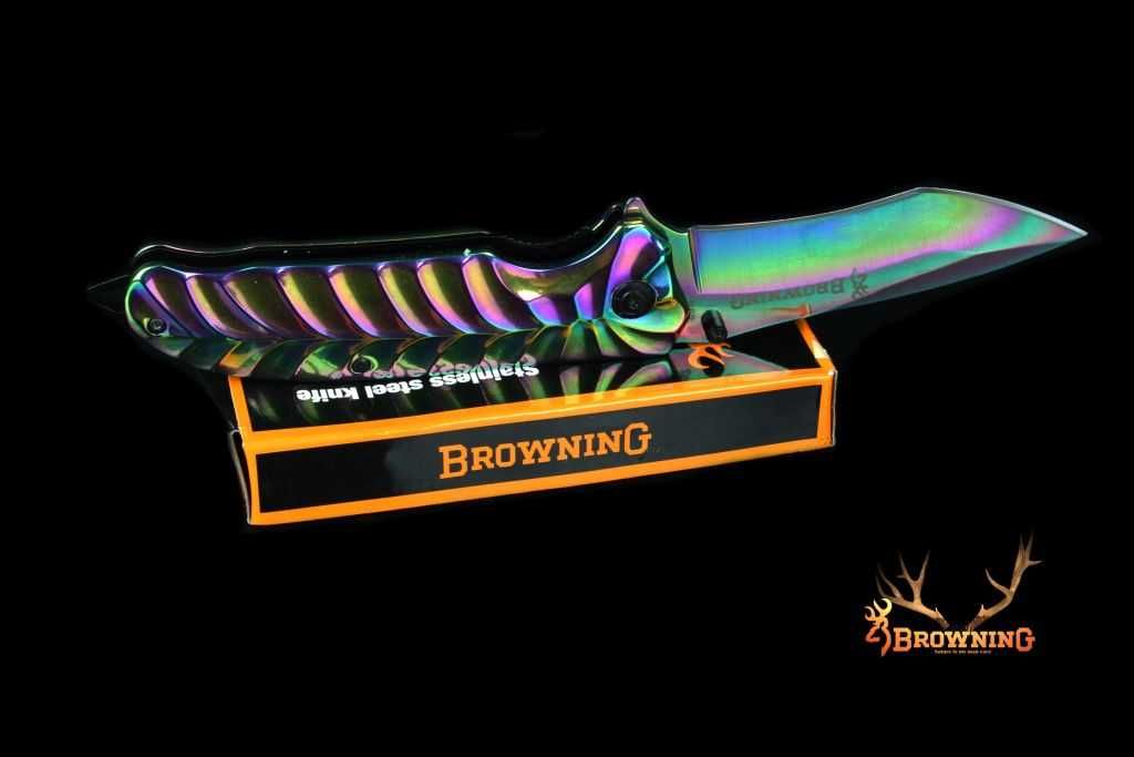 Nóż scyzoryk TAKTYCZNY BROWNING Tęczowy Rainbow RGB BR7