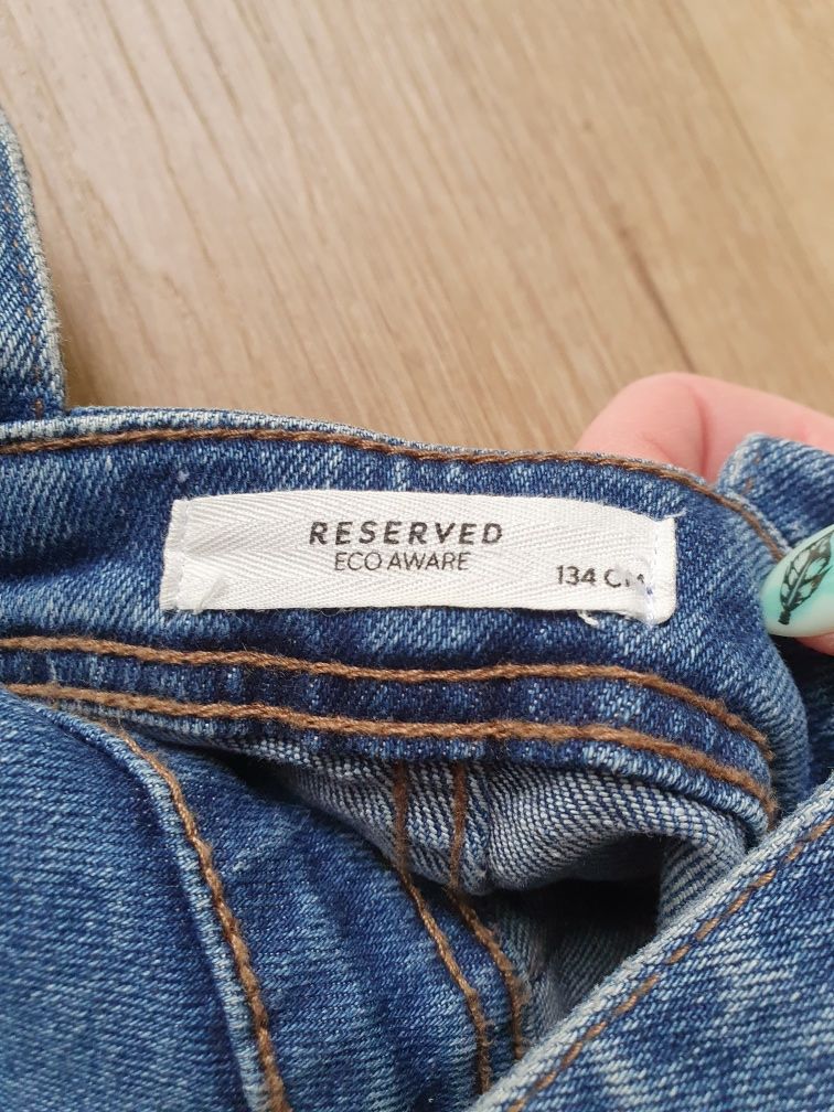 Ogrodniczki jeansowe jeansy dziewczęce 134 reserved nowe bez metki