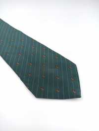 Borsalino jedwabny krawat w paski zielony f10