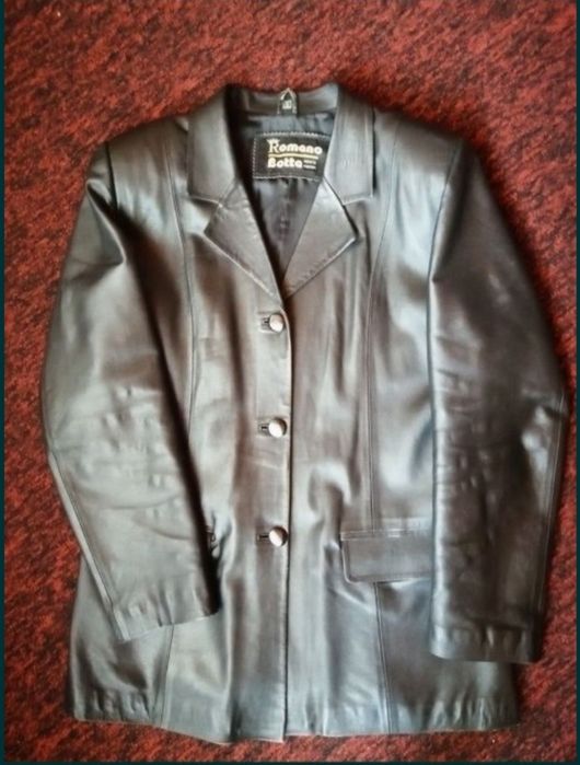 КОЖАНАЯ куртка-жакет, пиджак женский 48 размер