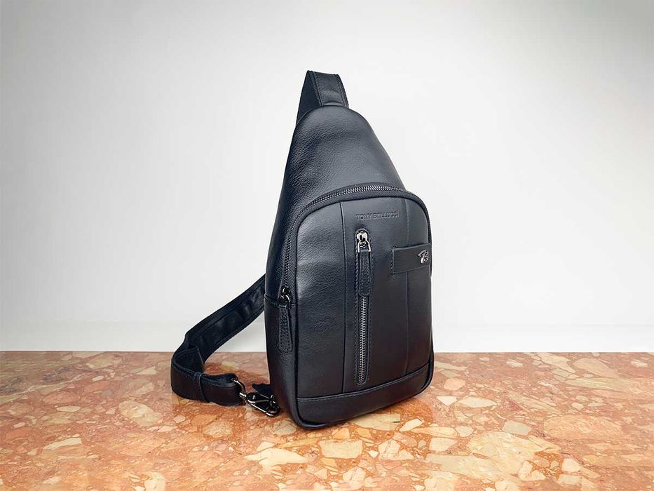 Сумка мужская кожаная слинг Tony Bellucci T5220 сумка чоловіча шкіряна