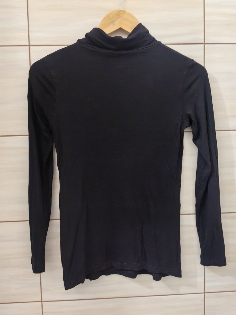 Wiskozowy czarny golf basic H&M S