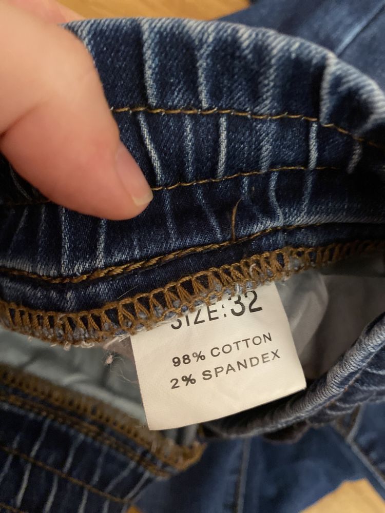 Spodnie jeansy bawełna 32 rozmiar męskie na gumkę dżinsy spodnie