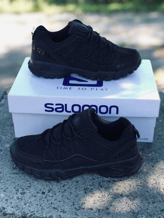 осенние мужские кроссовки саломон черные термо кросовки саламон
