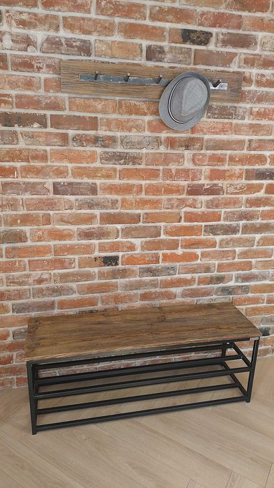 Wieszak ze starego drewna i stali – loft, transport gratis