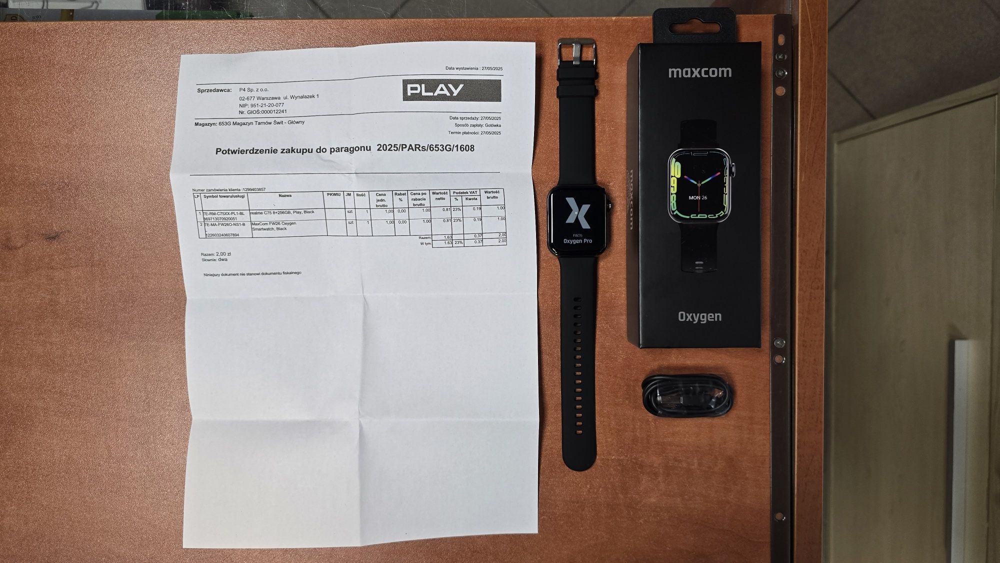 NOWY smartwatch Maxcom FW26 Oxygen Pro czarny, gwarancja