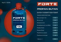 Балон газовий  побутовий Forte 27л, 12л. 5 л. Доставка по Україні.