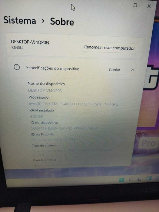 Portátil Asus A540L I3 5005U