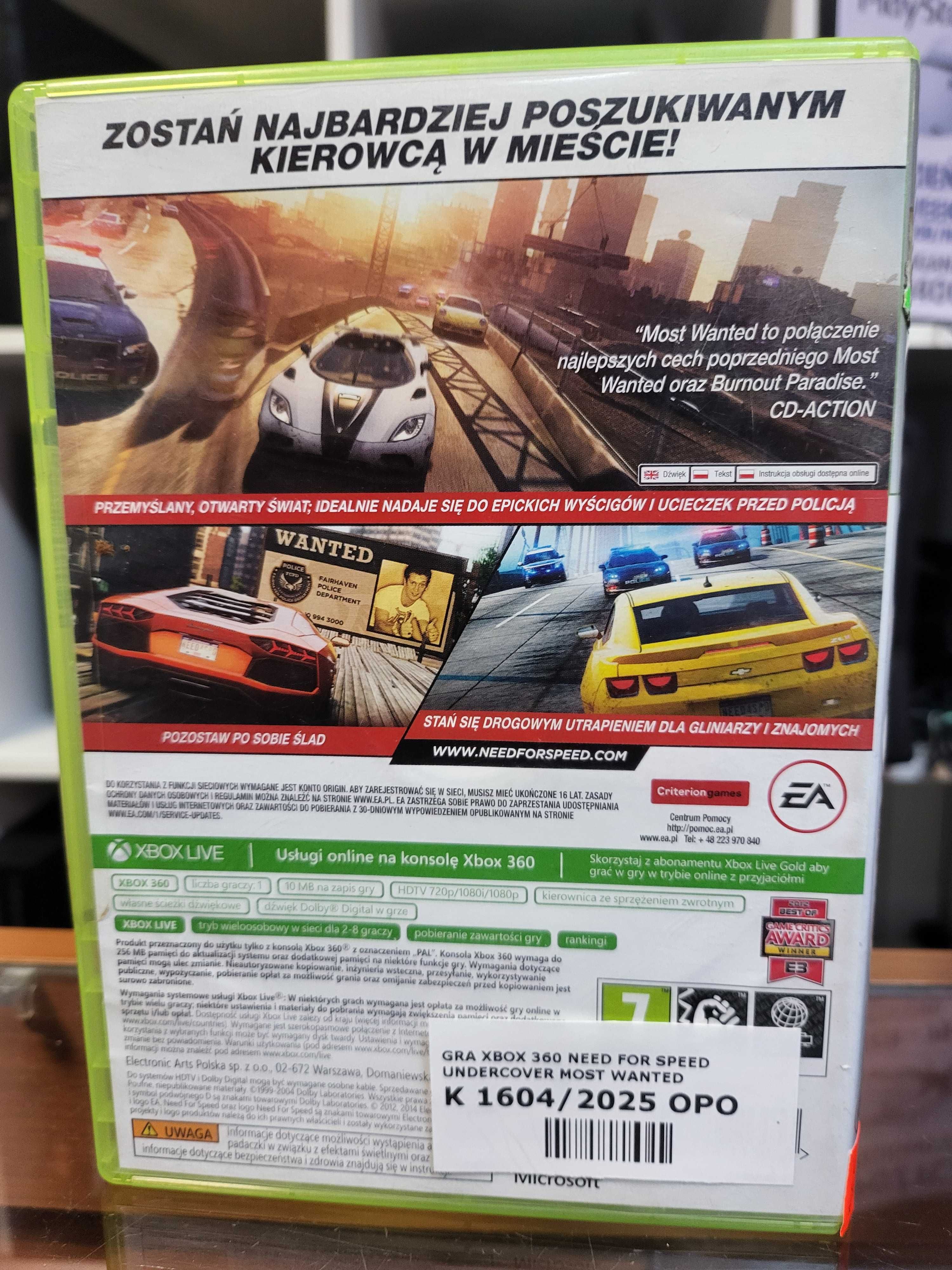 Need for Speed Most Wanted Xbox 360 Po Polsku PL Wymiana SklepRetroWWA