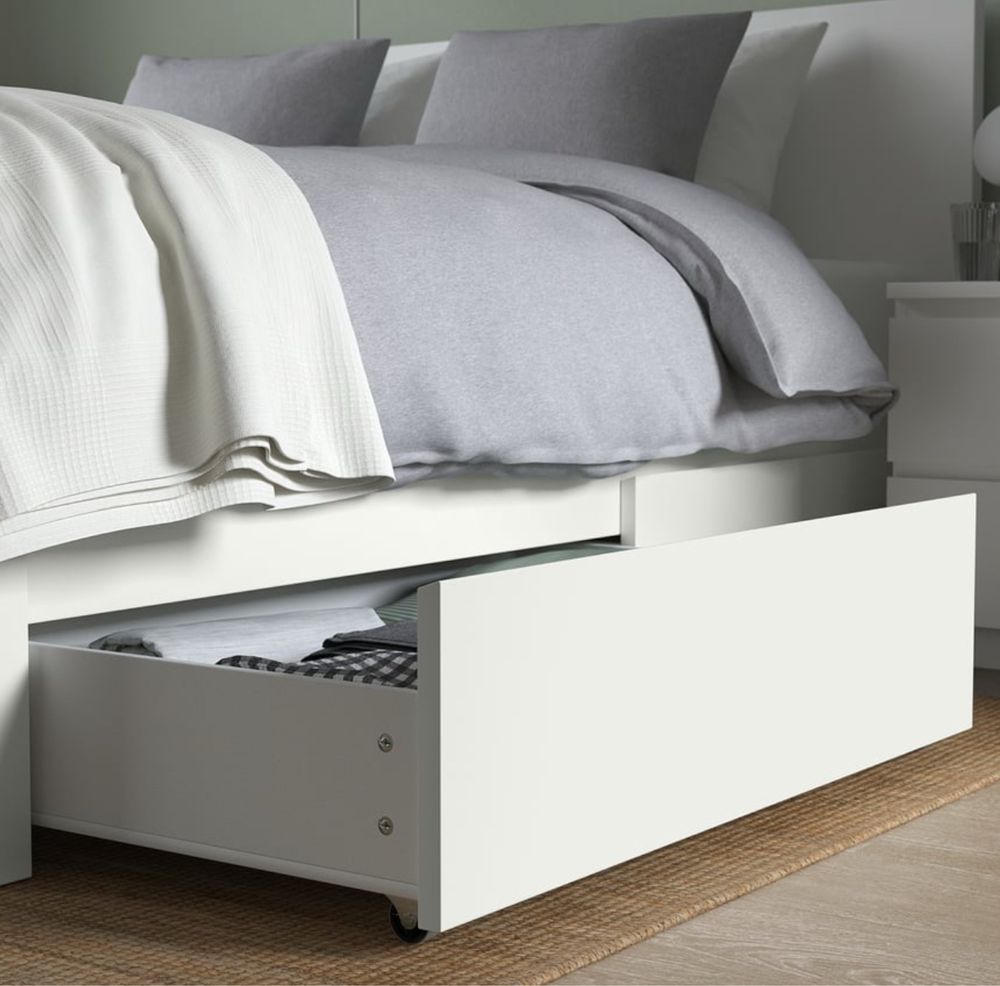 Cama 160x200 IKEA MALM (incluo estrado/ripas e gavetas)