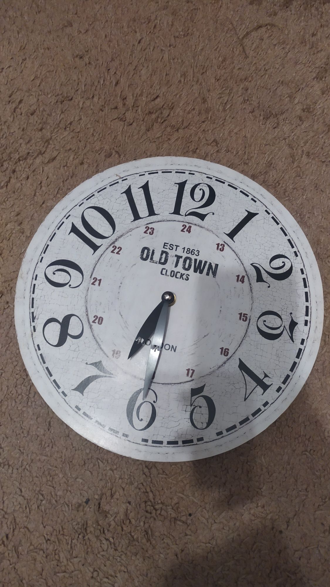 zegar ścienny biały vintage old town