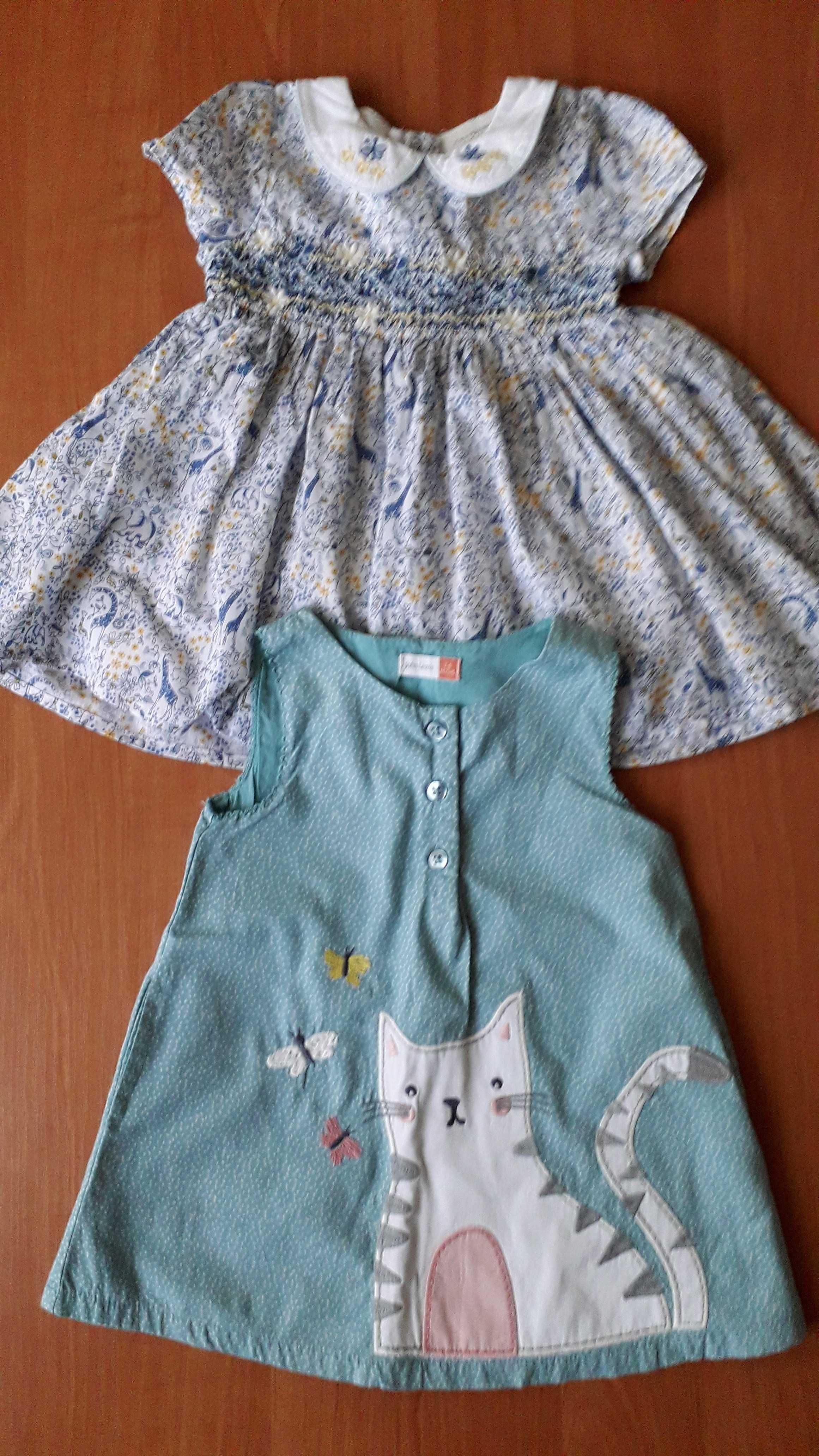 Набор из двух чудесных хлопковых платьев для девочки 3-6 месяцев.