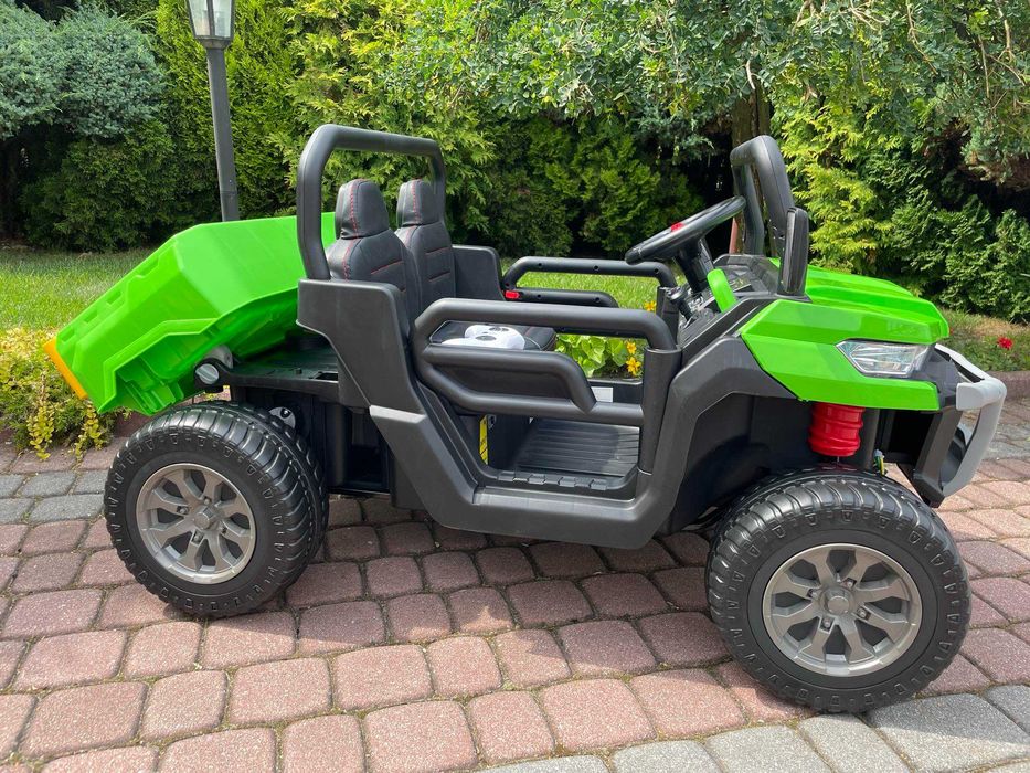 Auto na akumulator Ciężarówka Wywrotka 4×4 Miękkie koła Skóra USB