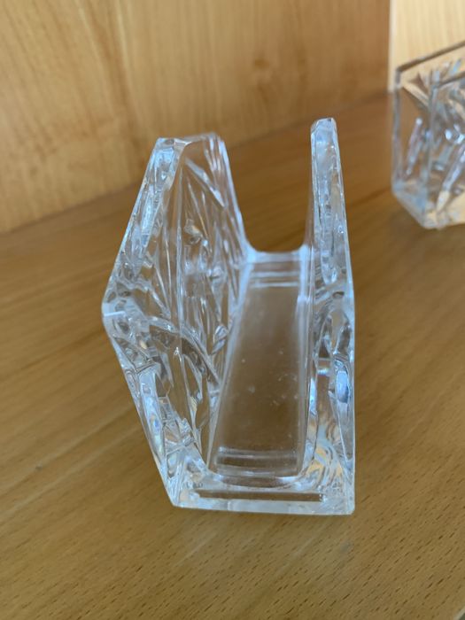 2 Suportes de vidro cristal, para guardanapos.