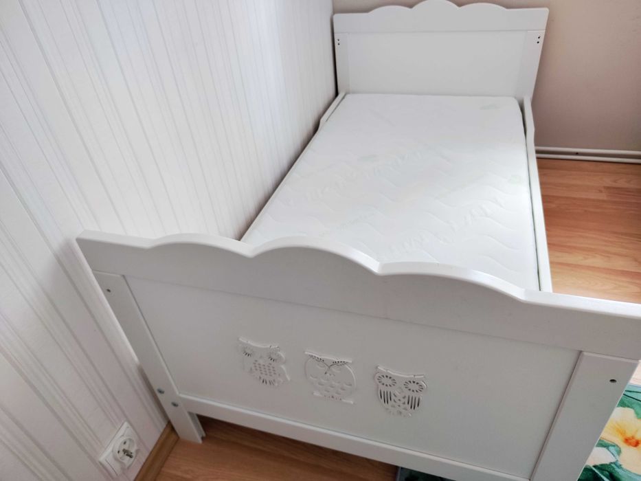 Łóżeczko dla dziecka Łóżko młodzieżowe 140x70 Materac + Barierka Ikea