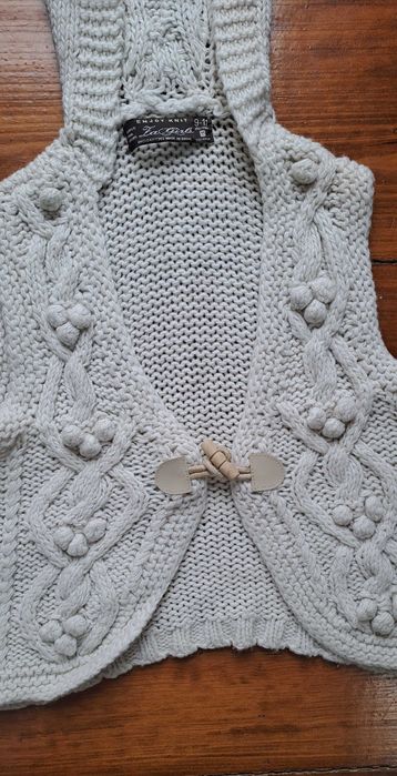 Colete malha branco Zara 11 anos