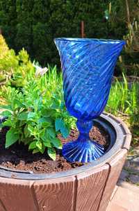 Wazon niebieski Ząbkowice spirelli duży 23 cm, idealny stan