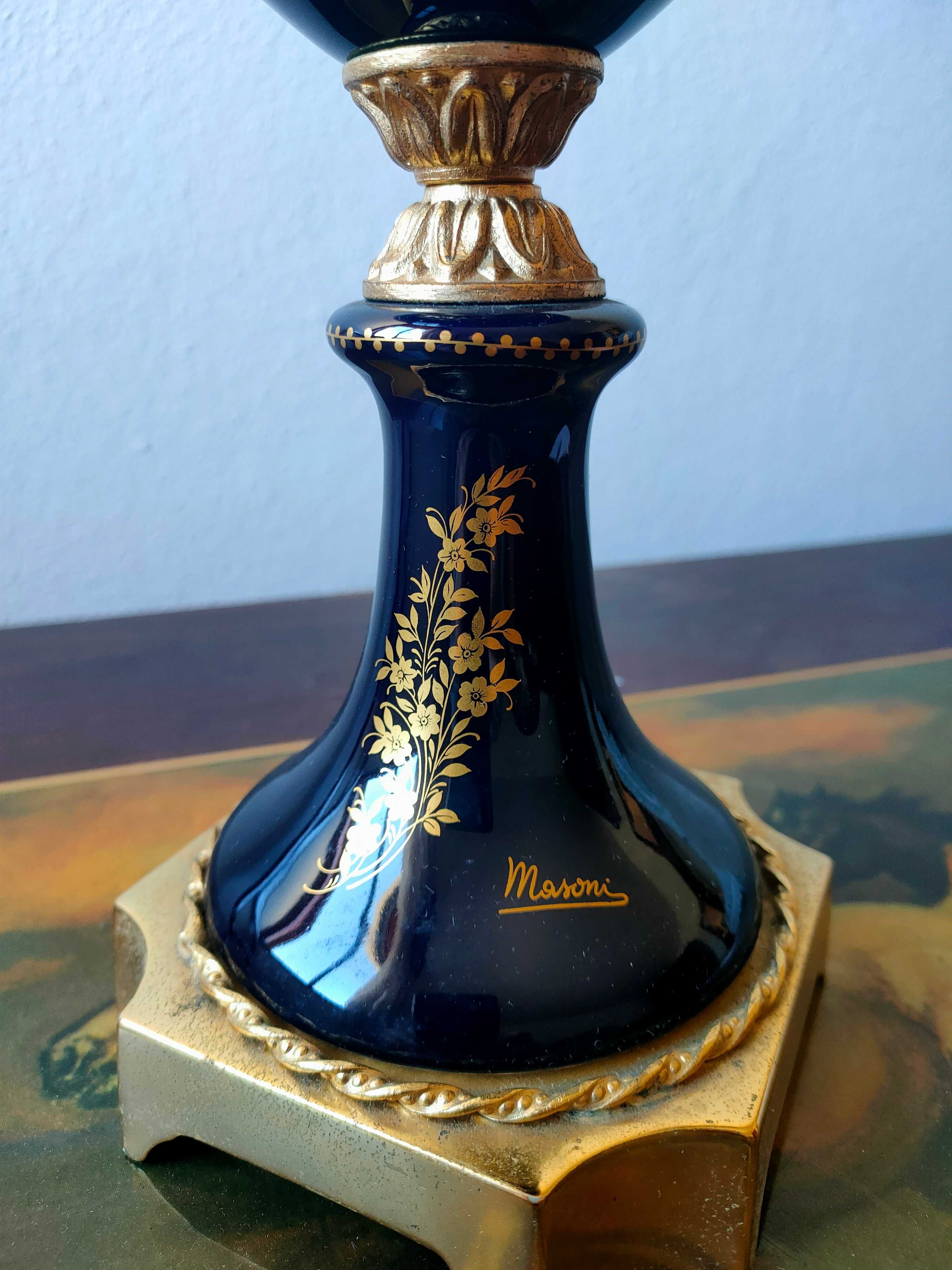 Conjunto Limoges - porcelana Masoni, pintado à mão (Azul Marinho).