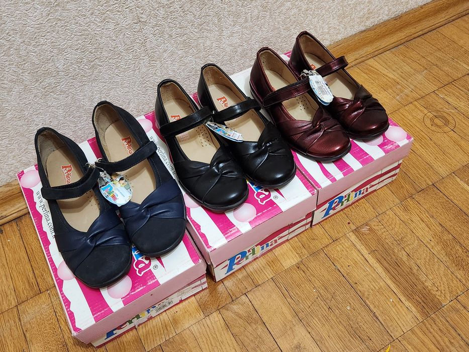 Туфлі на дівчинку в школу садочок чорні натуральна шкіра 29, 31, 33