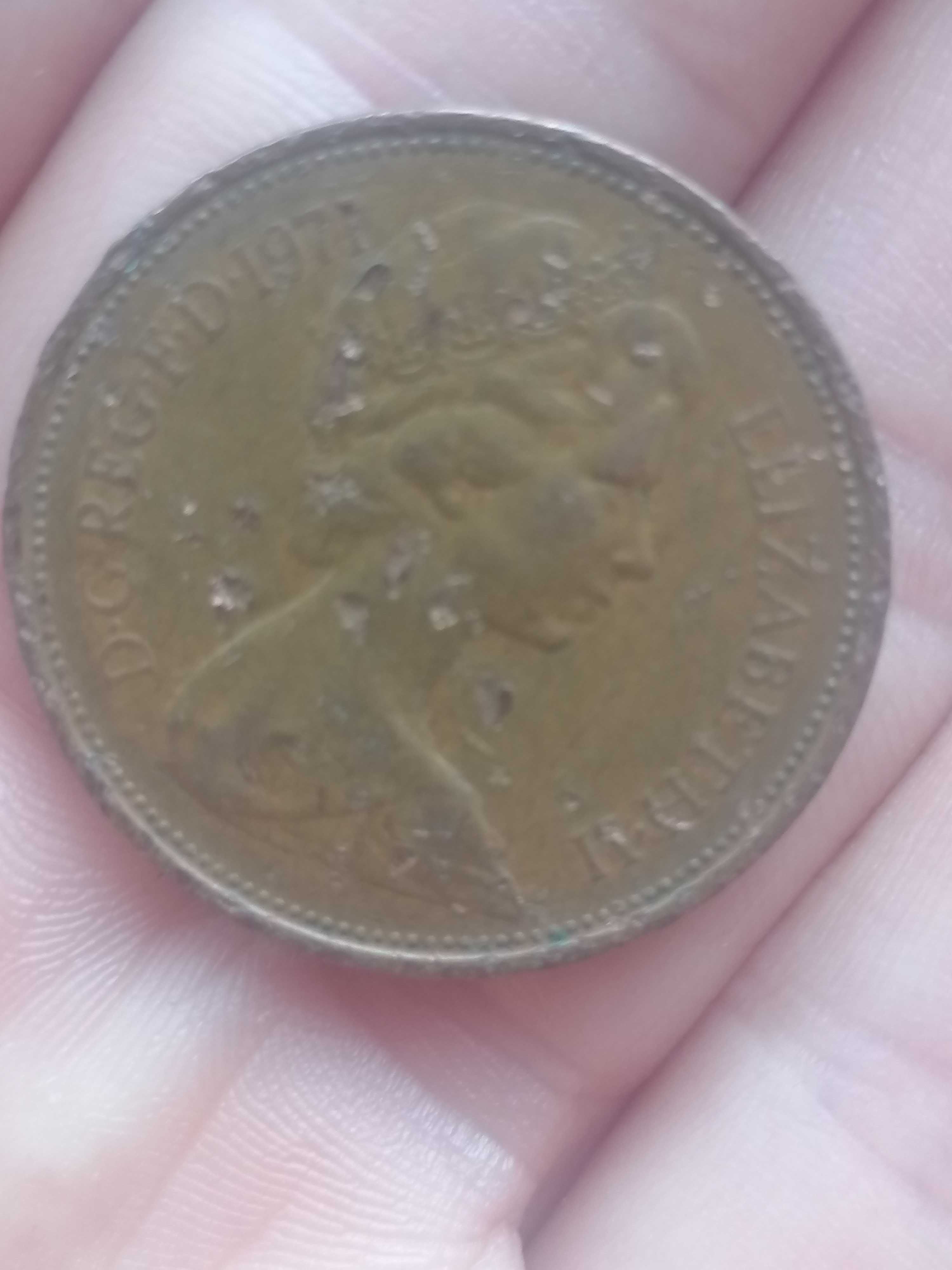 Moneta 2 New Pence rok 1971 .Elizabeth II (brąz)