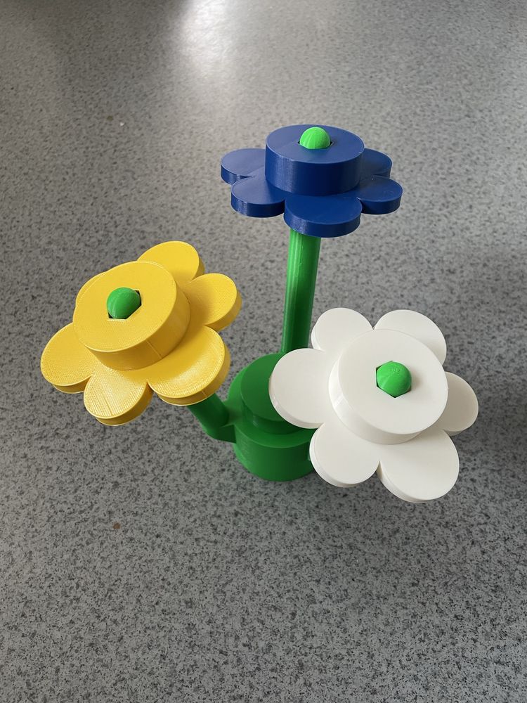 Duży kwiatek ozdoba jak LEGO 3742 druk 3D