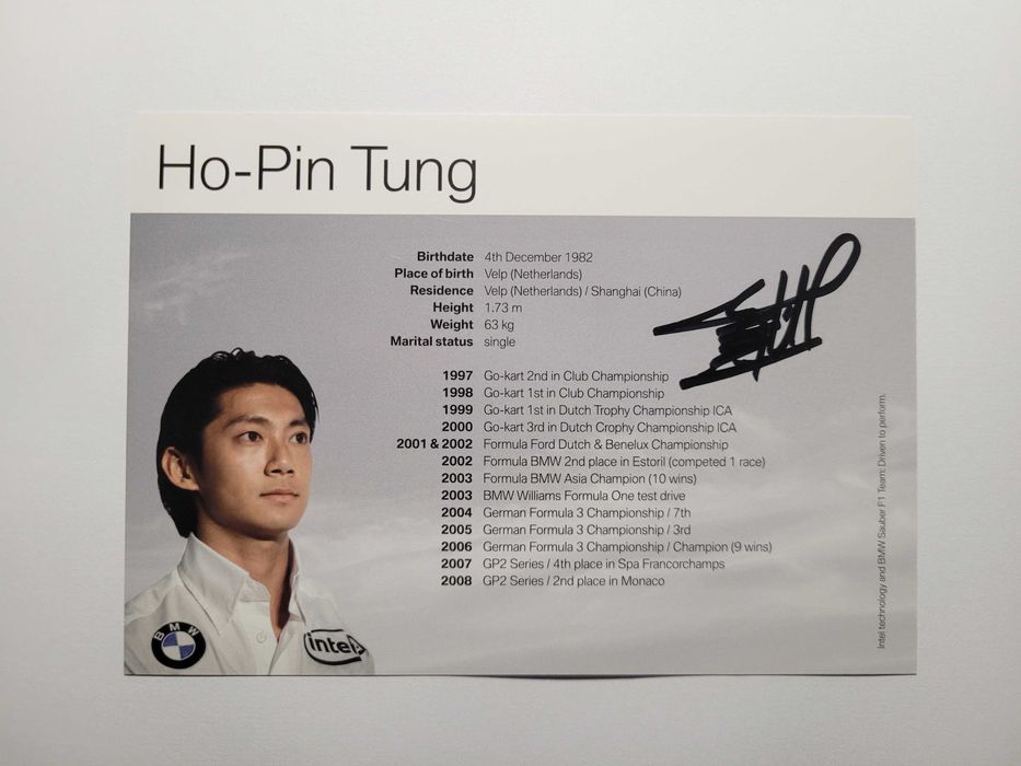 Karta z autografem - Ho-Pin Tung