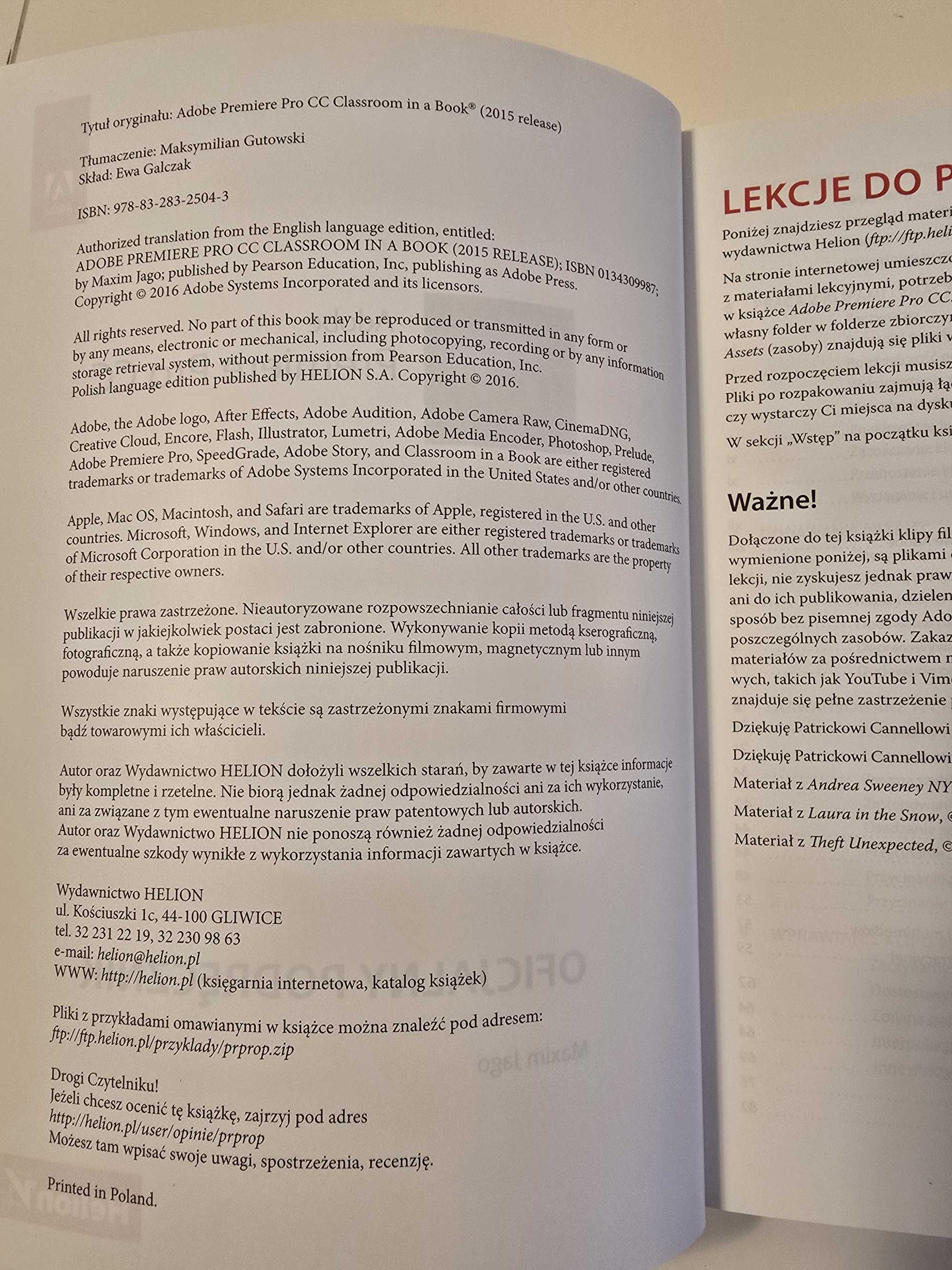 Książka Adobe Premiere Pro CC. Oficjalny podręcznik