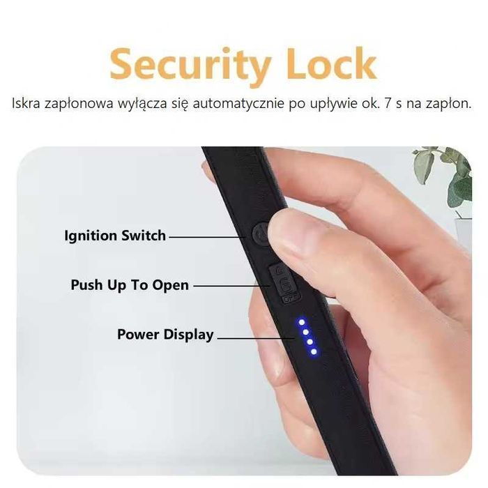 Zapalniczka plazmowa elektryczna długa usb-C długa zaplaniczka