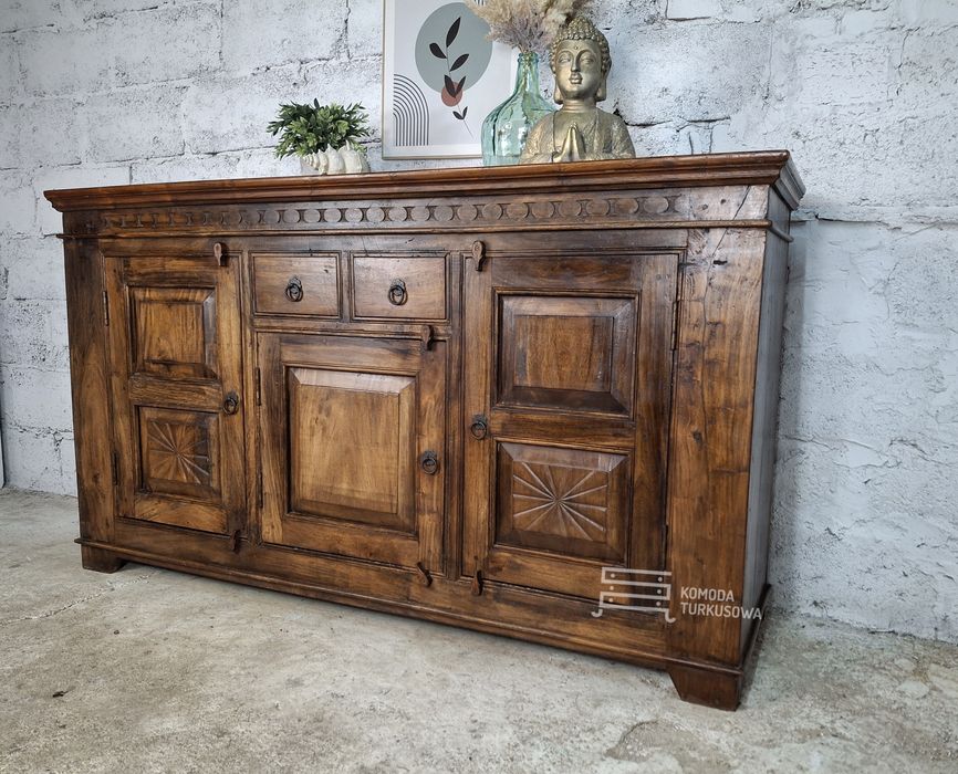 Komoda kolonialna PALISANDER INDYJSKI, lite drewno, vintage