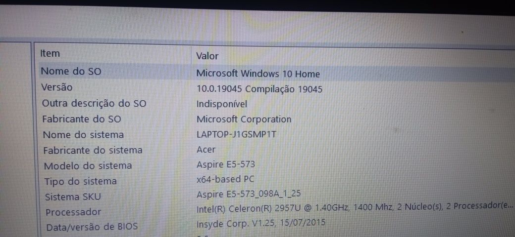 Computador Portátil acer