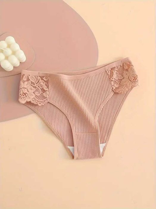 Трусики слип в рубчик, хлопок, размер L