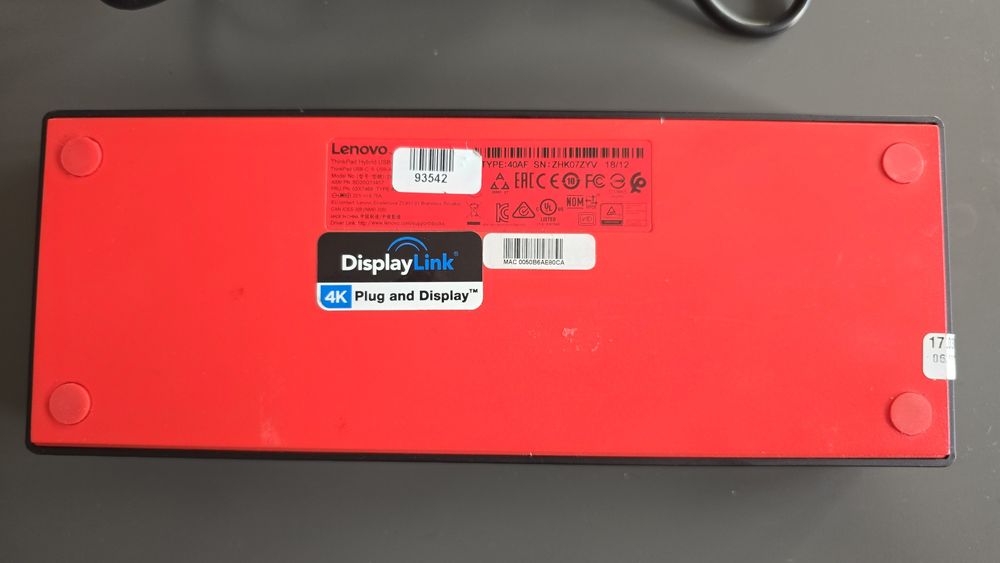 Stacja dokująca Lenovo Universal USB-C Dock 40AY+ org.zasilacz+ gratis