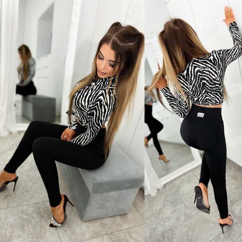 Legginsy slim body shape czarne polski producent push up L