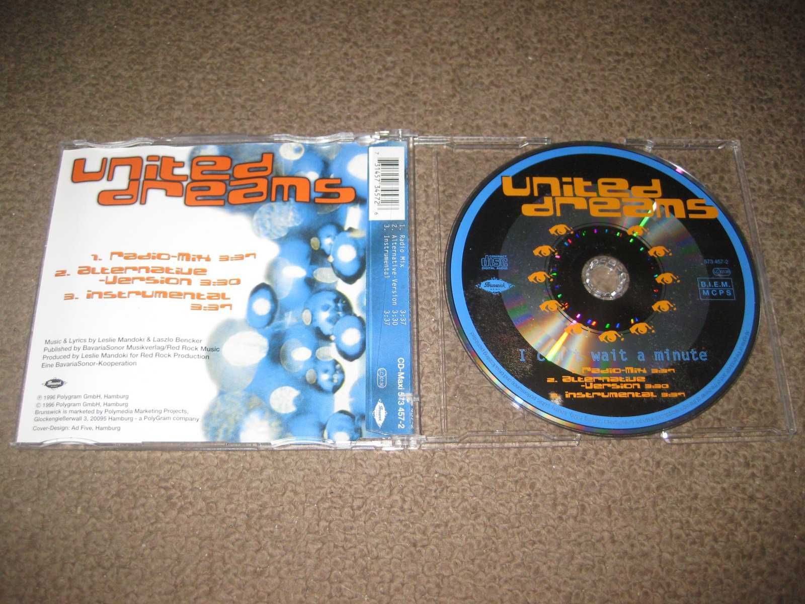 CD Single dos United Dreams "I Can`t Wait a Minute"