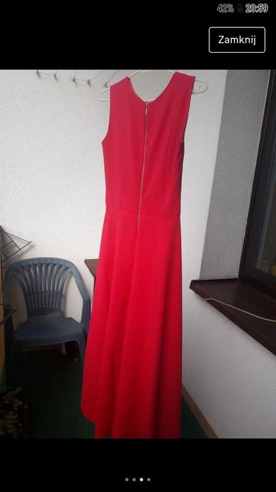 Sukienka asymetryczna malinowa.