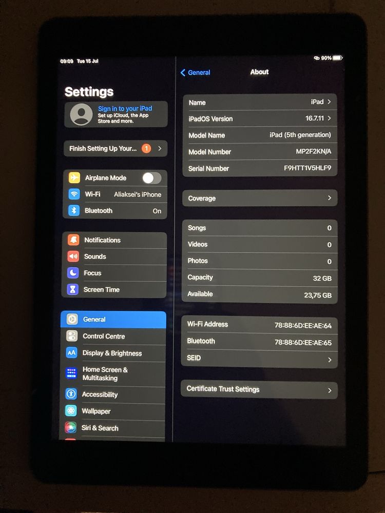 Apple IPad 5 32GB WI-FI, w dobrym stanie