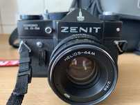 Aparat fotograficzny Zenith TTL+ obiektyw Praktica+lampa Metz