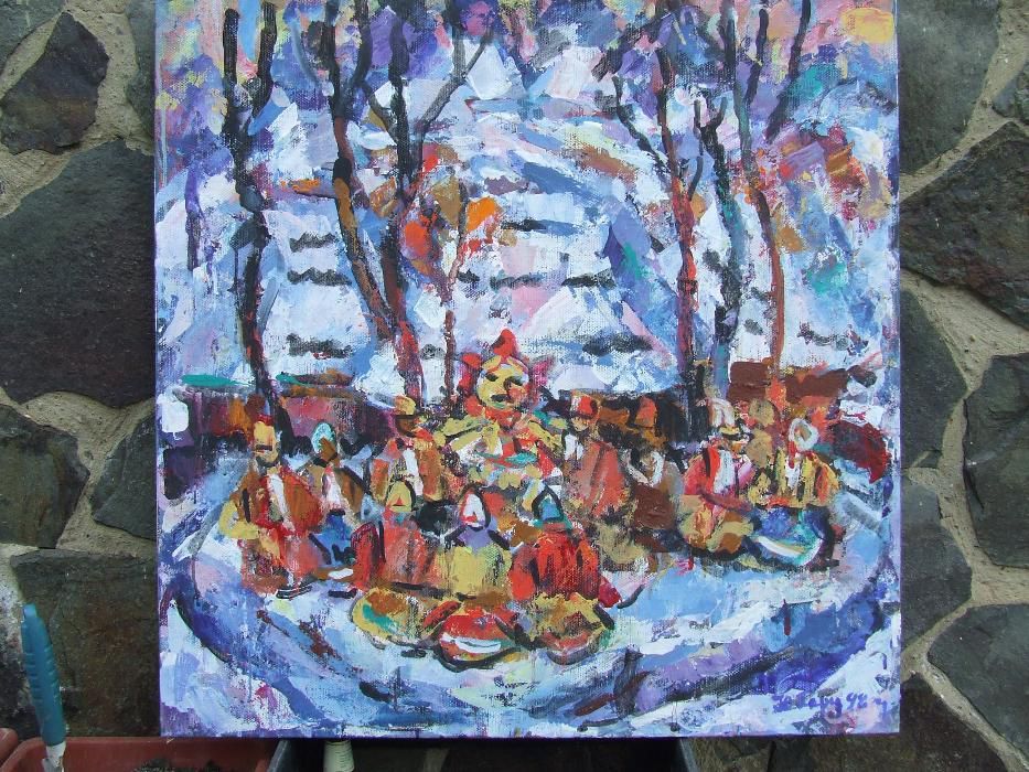 Нар.худ.укр.ГЕРЦ .Ю.раз.75х75см.х.м.1998г.Закарпатская шк.Эрдели Бокш