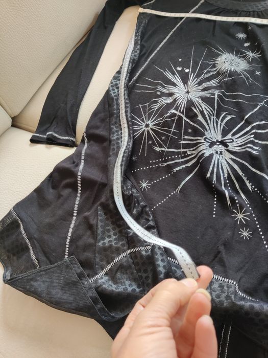 T-shirt, túnica, manga comprida, preta, La Mode est à Vous, 36