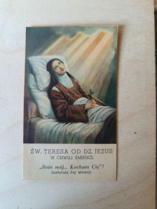 Stary Antyczny Obrazek Św. Teresa Od DZ. Jezus w Chwili Śmierci 1932r