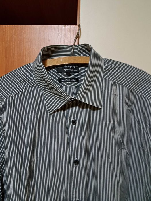 Koszula Męska Marks and Spencer szara paski 100% bawełna