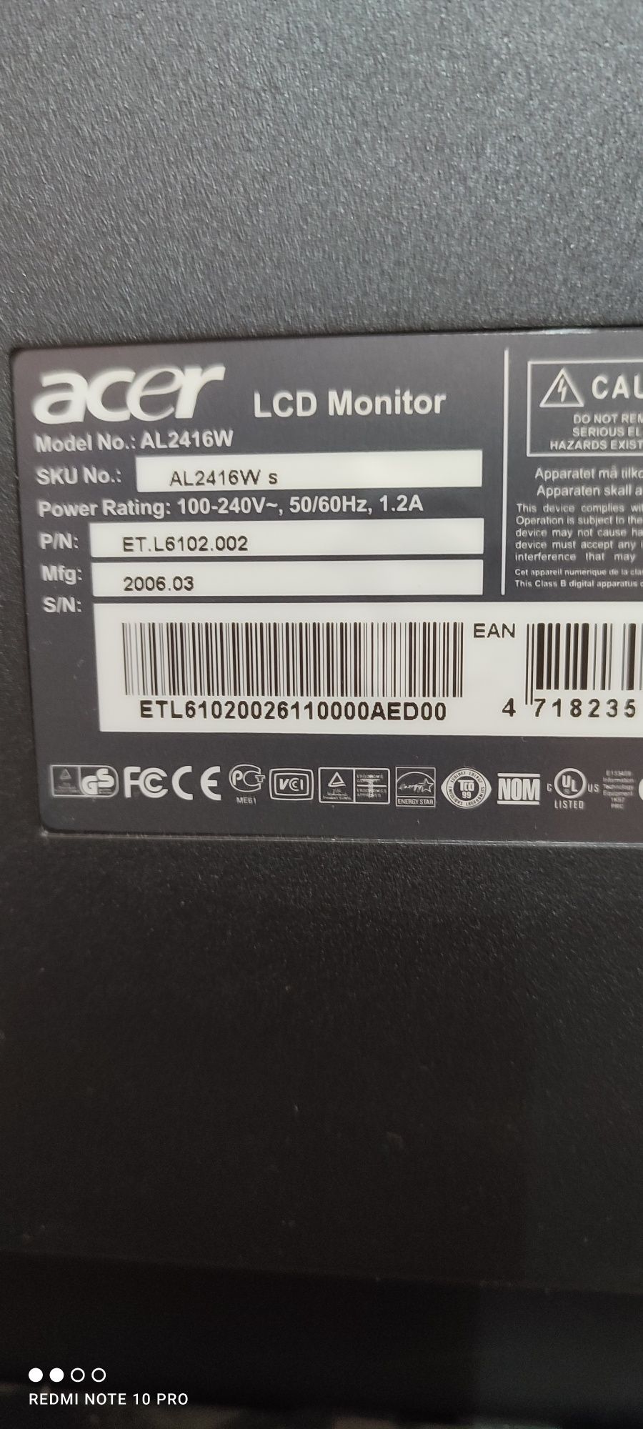 Monitor komputerowy 24 całe ACER