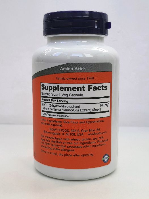 5-HTP, 5-гидрокситриптофан Now Foods, 100 мг, 120 капсул