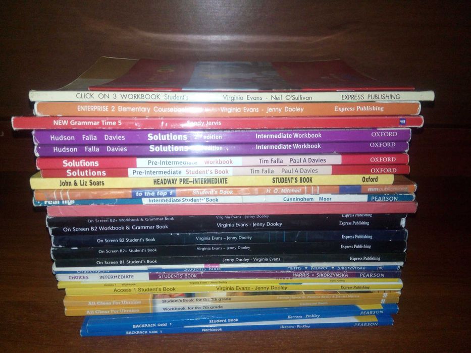 Учебники для изучения английского ON SCREEN, Solutions и другие