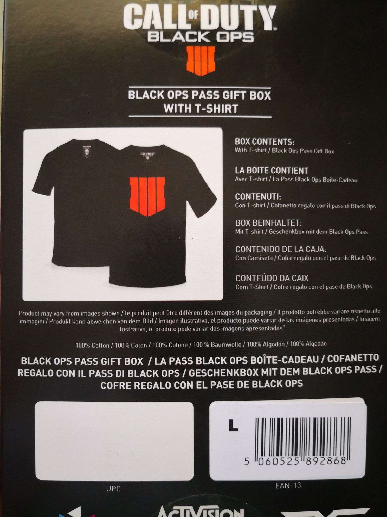 T-shirt Fortnite e Call of Duty Black Ops nova em cx selada
