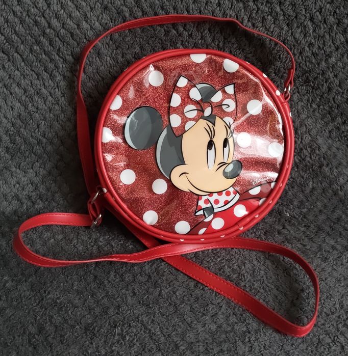 Okrągła torebka na ramię dla dziewczynki z Myszką Minnie